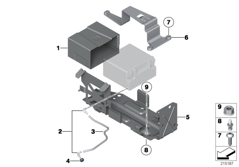 Battery holder and mounting parts