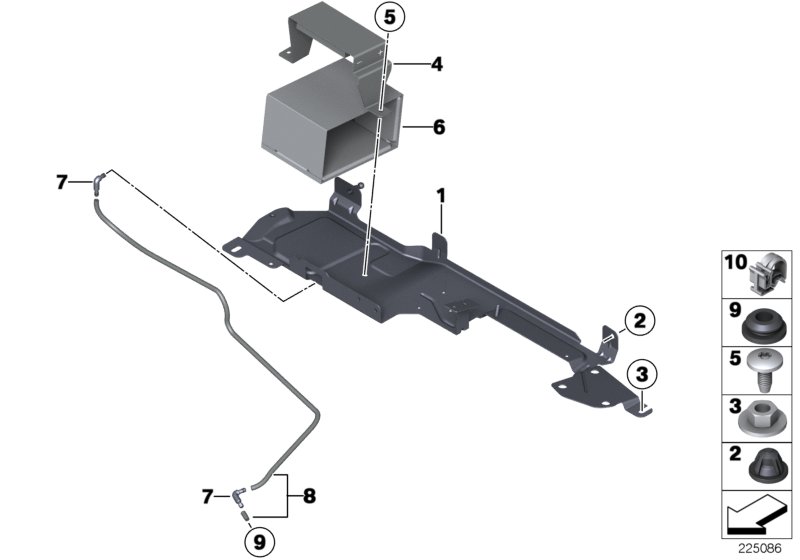 Battery holder and mounting parts