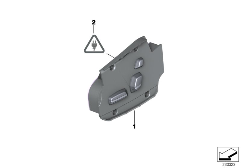 Switch, seat adjustment, rear cabin