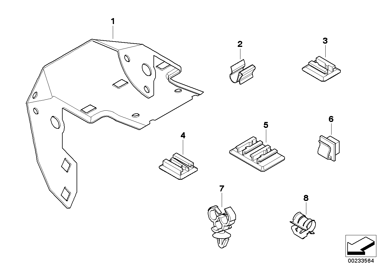 Holder, plug connection/line clip