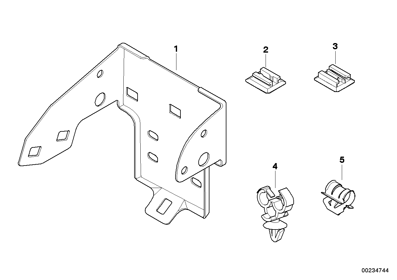 Holder, plug connection/line clip