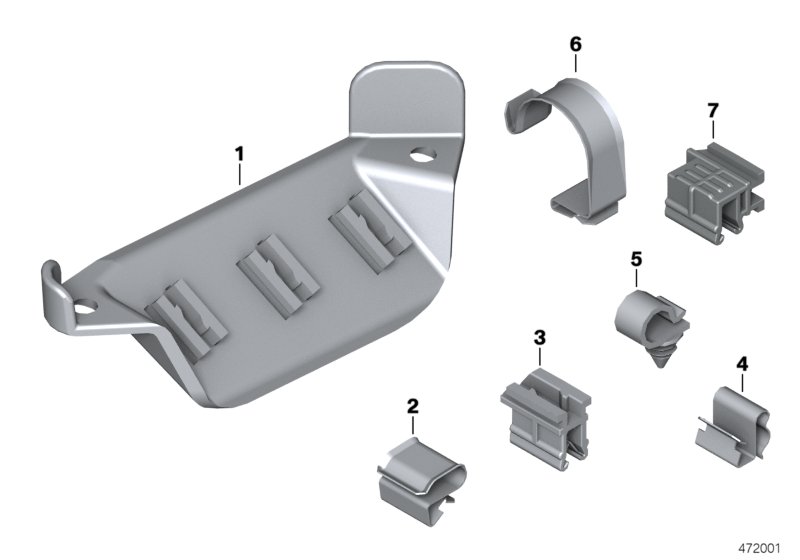 Holder, plug connection/line clip