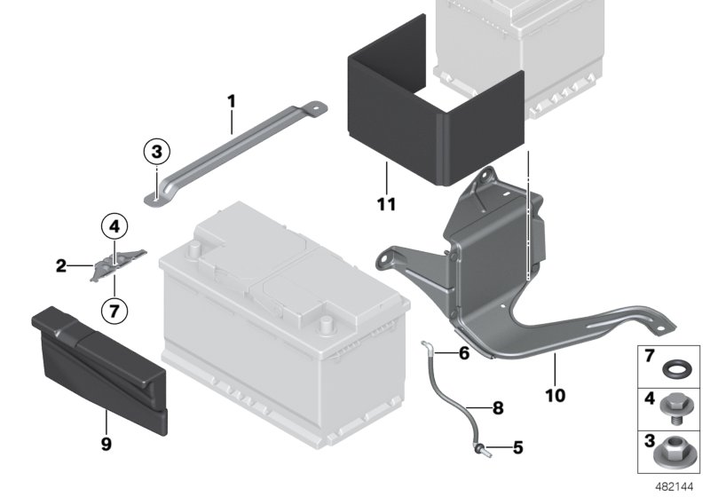 Battery mounting parts