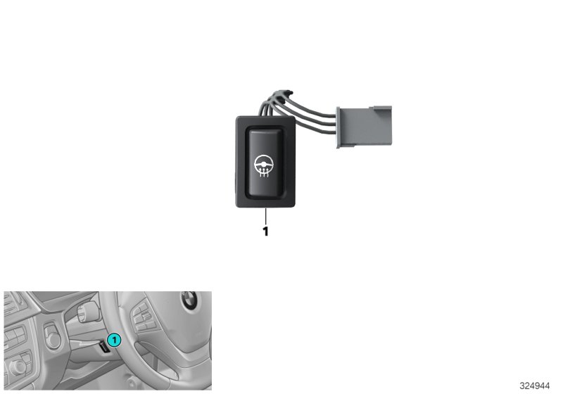 Switch, steering wheel heater