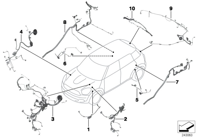 Repair cable main cable harness