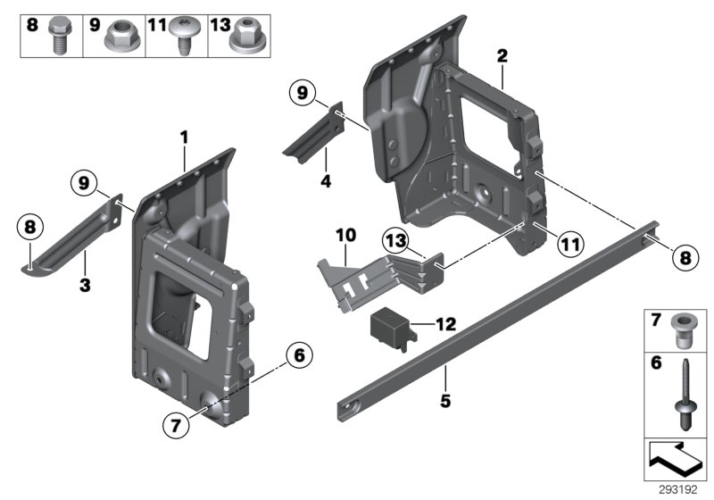 Mounting, high-voltage accum.incl. relay
