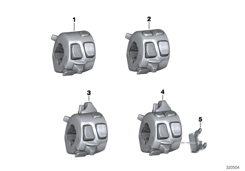 Multifunction switch, handlebars, left