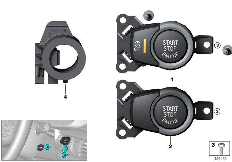 Switch, Start/Stop, and emerg.start coil