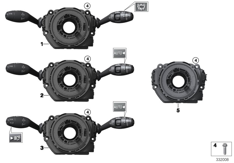 Switch cluster steering column