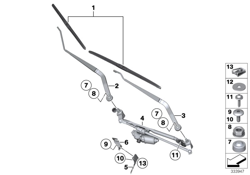 Single wiper parts