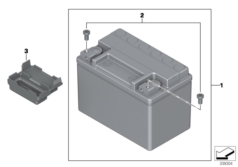 Battery with holder