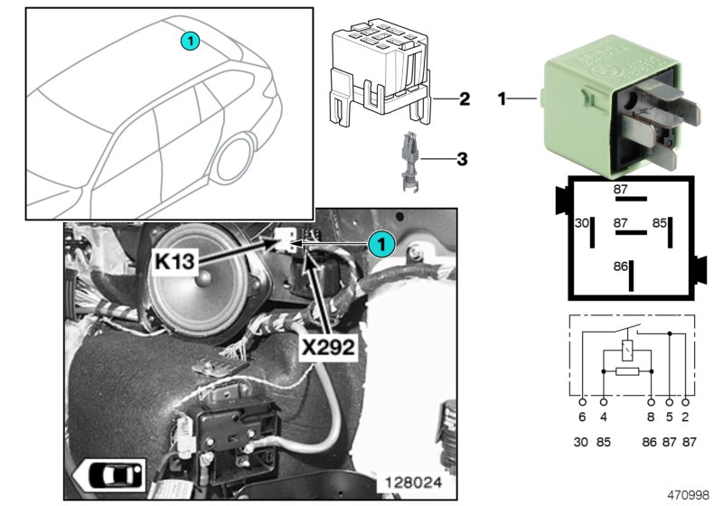 Relay, heated rear window K13