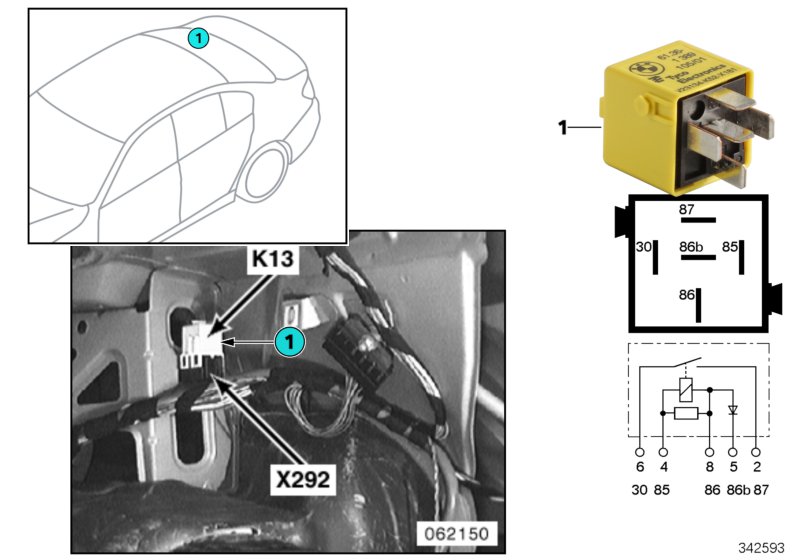 Relay, heated rear window K13