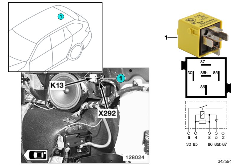 Relay, heated rear window K13