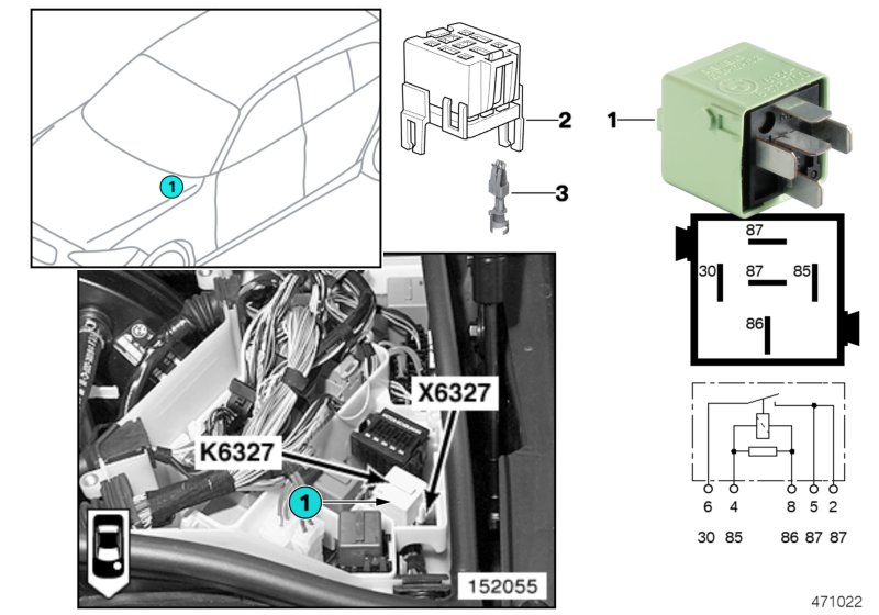 Relay, fuel injectors K6327
