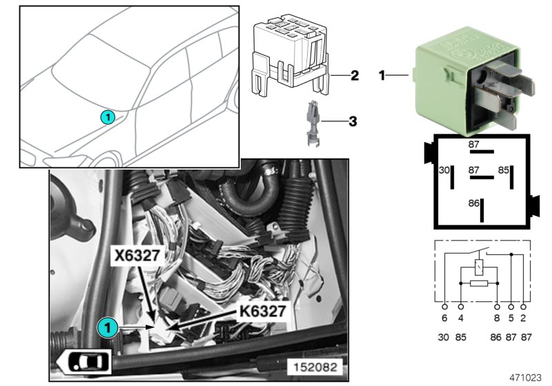 Relay, fuel injectors K6327