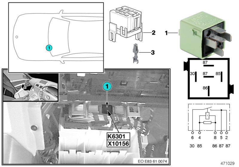 Relay, fuel pump K6301