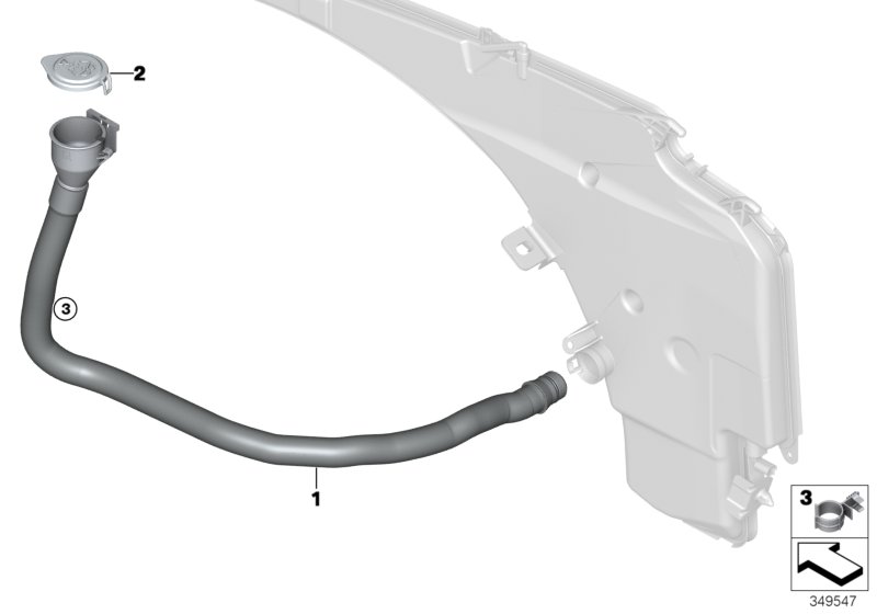 Filler pipe, wash container