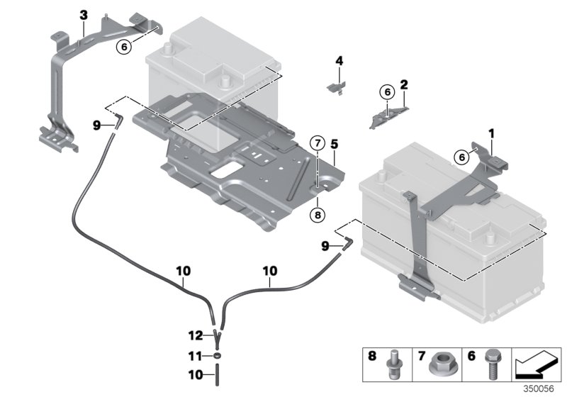 Battery holder and mounting parts