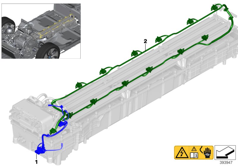 High-voltage accumulator, wiring harness
