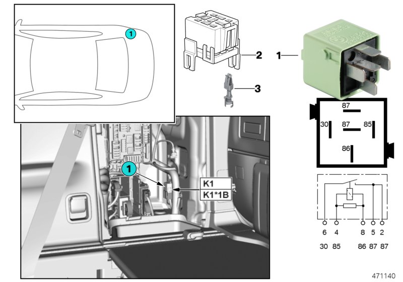 Compressor relay K1