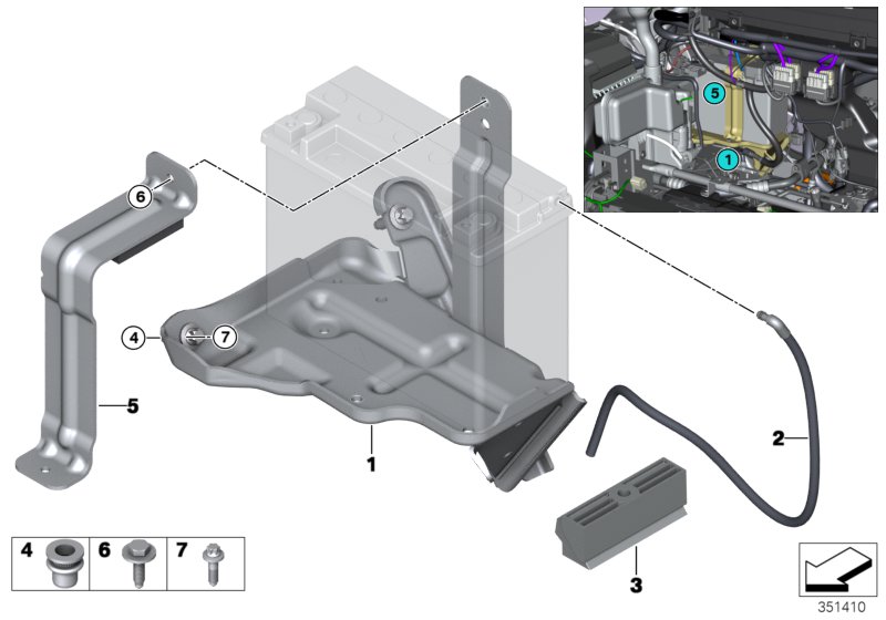 Battery mounting parts
