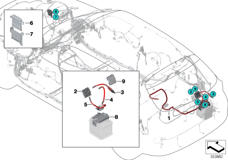 B+ line, power distribution box