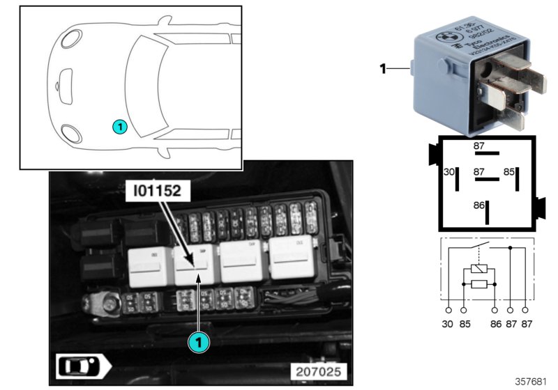 Relay, electric fan I01152