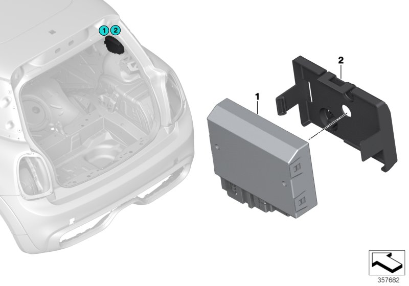 Control unit, rear rack