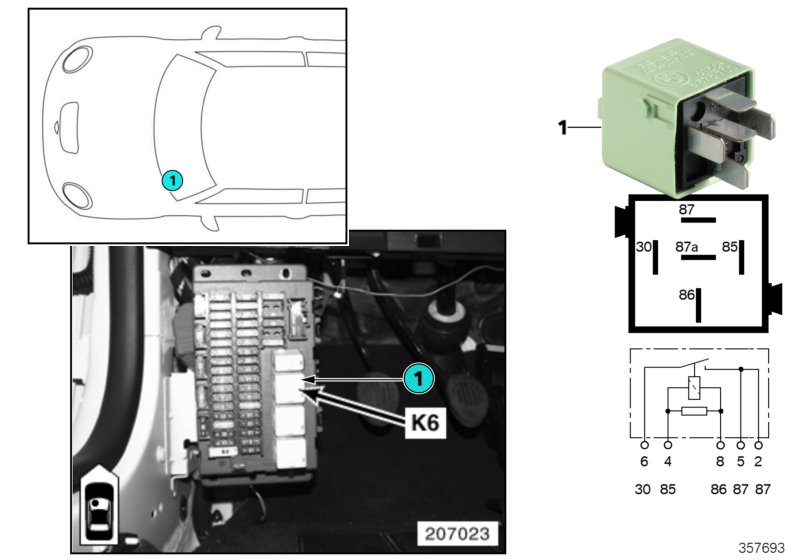 Relay, headlight cleaning system K6