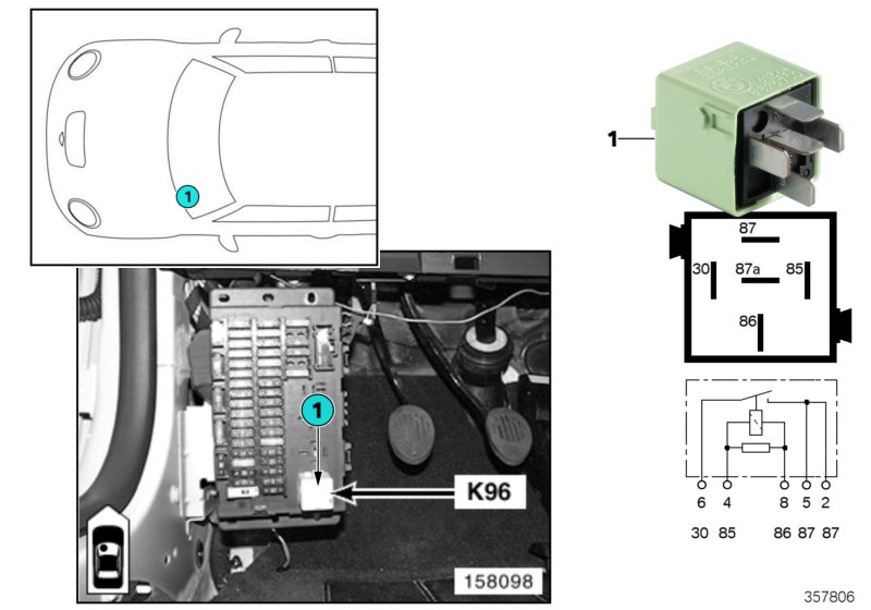 Relay, fuel pump K96