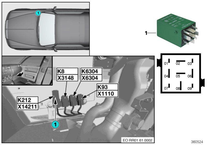 Relay, Automatic Hold brake K212