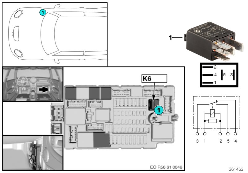 Relay, headlight cleaning system K6