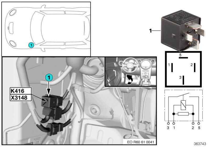 Relay, heated windscreen K416
