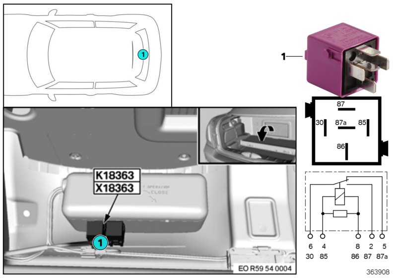 Relay, soft top 1 K18363