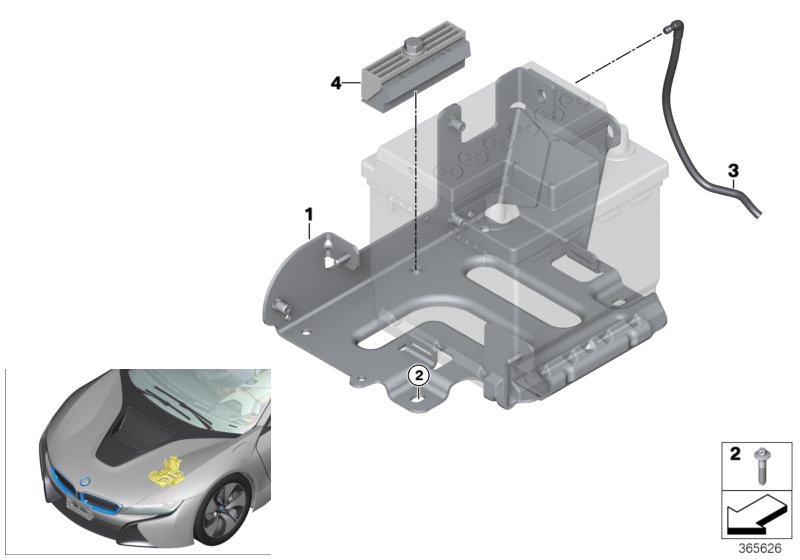 Battery holder and mounting parts