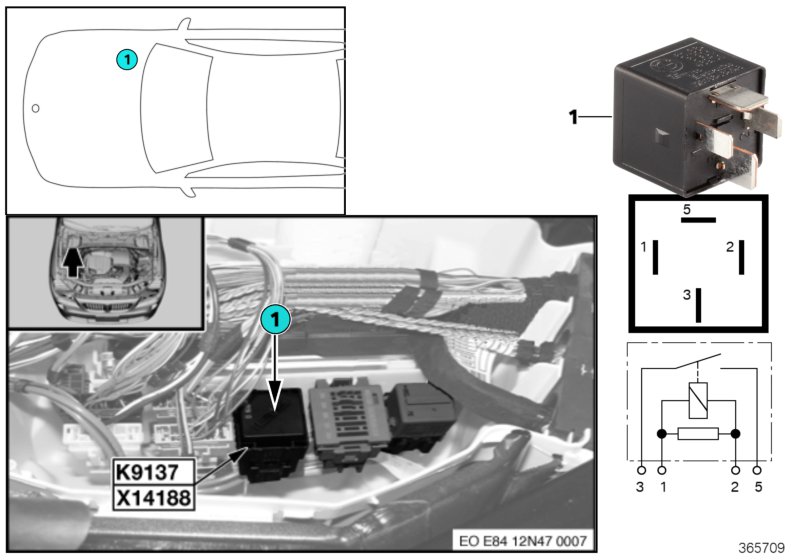 Relay, electric fan K9137
