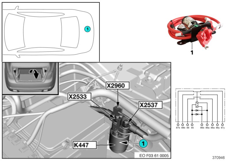 Relay, start cut-off relay K447