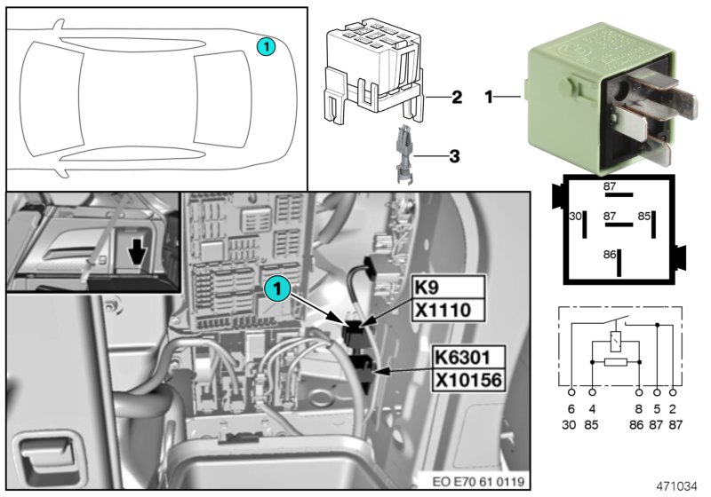 Relay, load-shedding terminal 15 K9