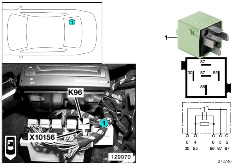 Relay, fuel pump 1 K96