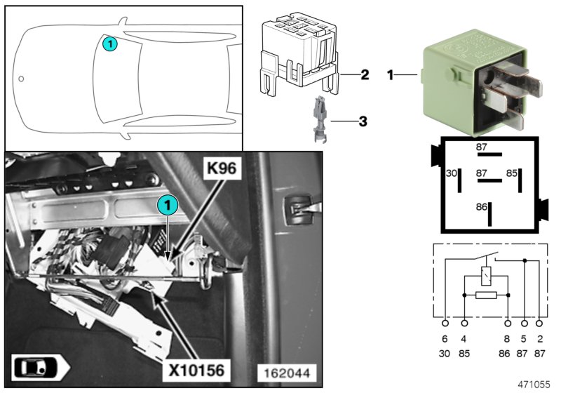 Relay, fuel pump 1 K96