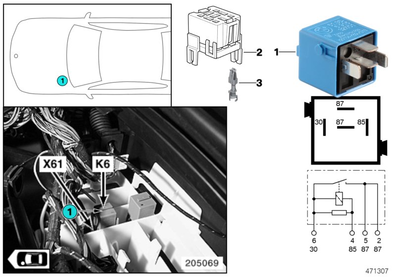 Relay, headlight cleaning system K6