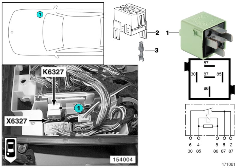 Relay, fuel injectors K6327