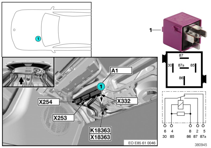 Relay, soft top 1 K18363