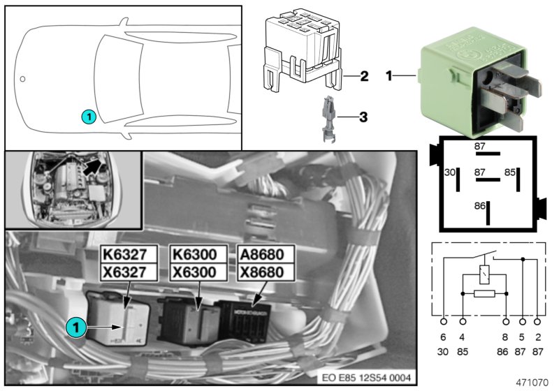 Relay, fuel injectors K6327