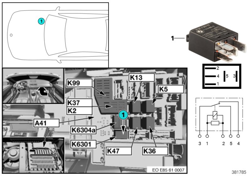 Relay, fuel pump K6301