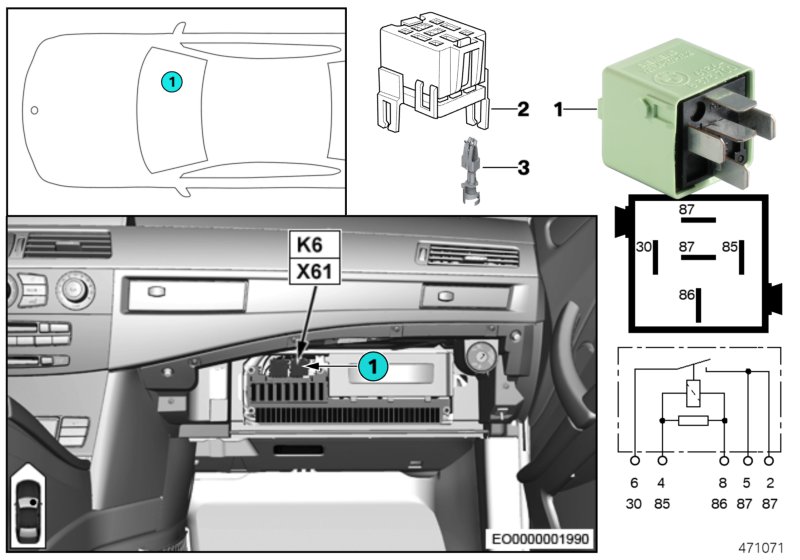 Relay, headlight cleaning system K6