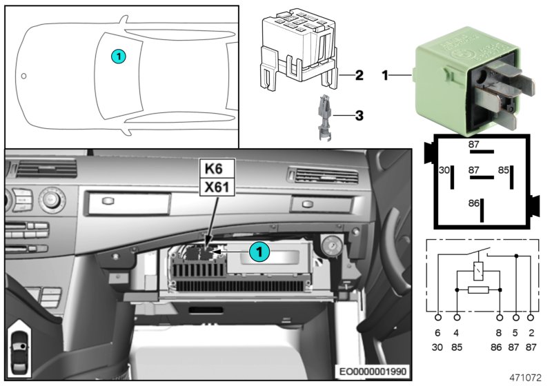 Relay, headlight cleaning system K6