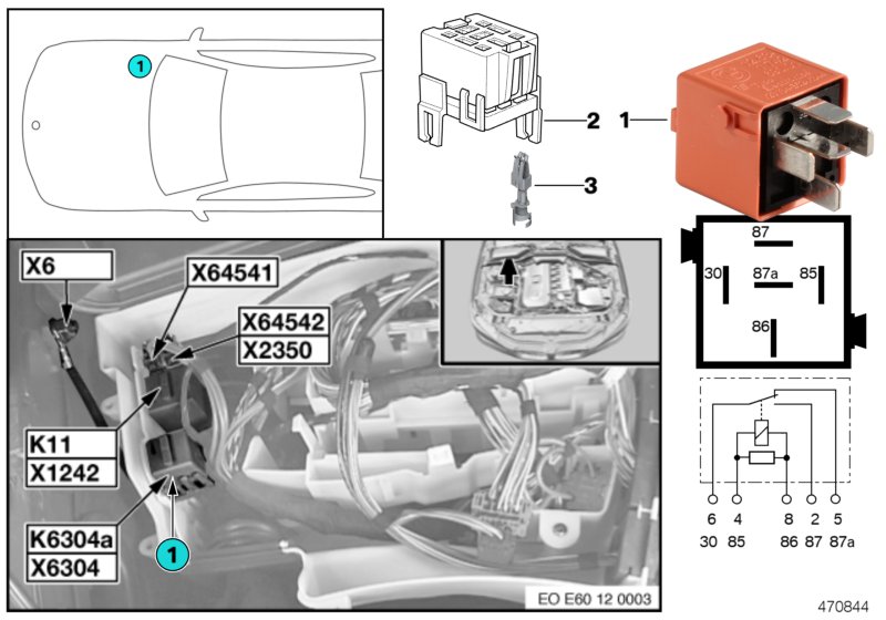 Relay, secondary air pump K6304a