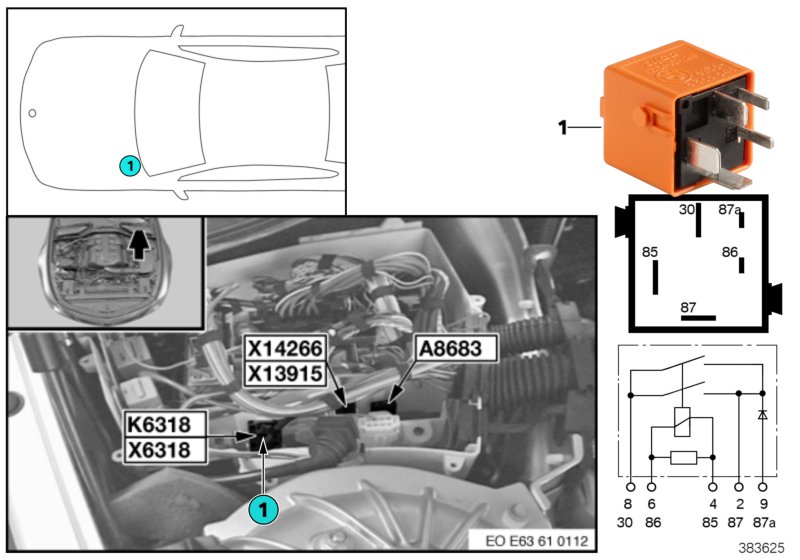 Relay, hydraulic pump, SMG K6318